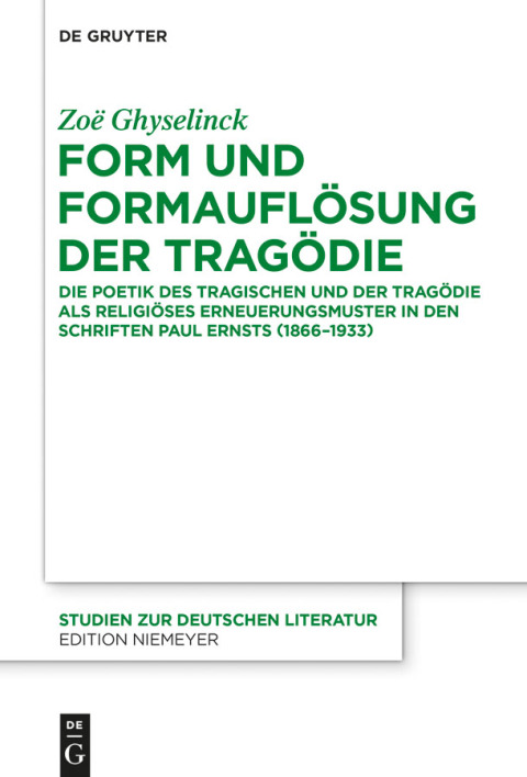 Cover image for book Form und Formauflösung der Tragödie
