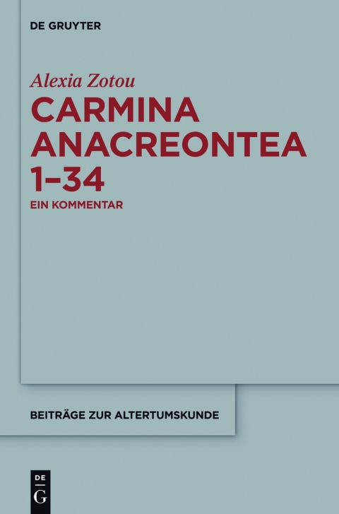 Cover image for book Carmina anacreontea 1-34