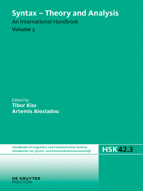 Cover image for book Syntax - Theory and Analysis. Volume 3