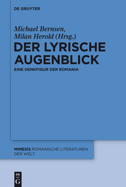 Cover image for book Der lyrische Augenblick
