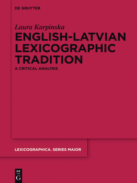 Cover image for book English-Latvian Lexicographic Tradition