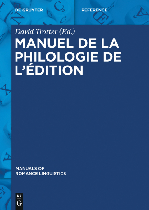 Cover image for book Manuel de la philologie de l’édition