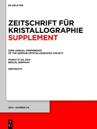 Cover image: 22nd Annual Conference of the German Crystallographic Society. March 2014, Berlin, Germany 1st edition 9783110375992