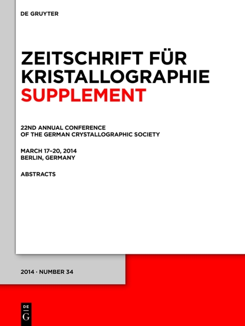 Cover image for book 22nd Annual Conference of the German Crystallographic Society. March 2014, Berlin, Germany
