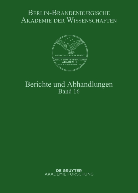 Cover image for book Berichte und Abhandlungen. Band 16