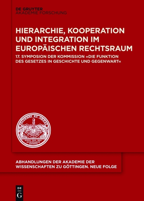 Cover image for book Hierarchie, Kooperation und Integration im Europäischen Rechtsraum