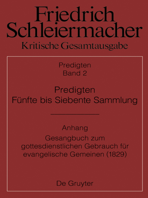 Cover image for book Predigten. Fünfte bis Siebente Sammlung (1826-1833)