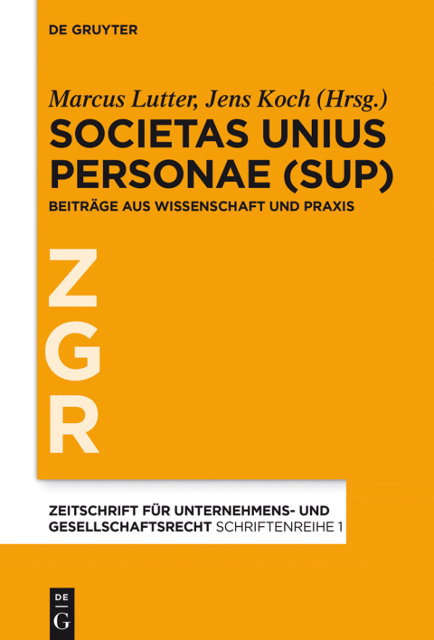 Cover image for book Societas Unius Personae (SUP)