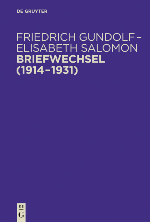 Cover image for book Briefwechsel (1914–1931)