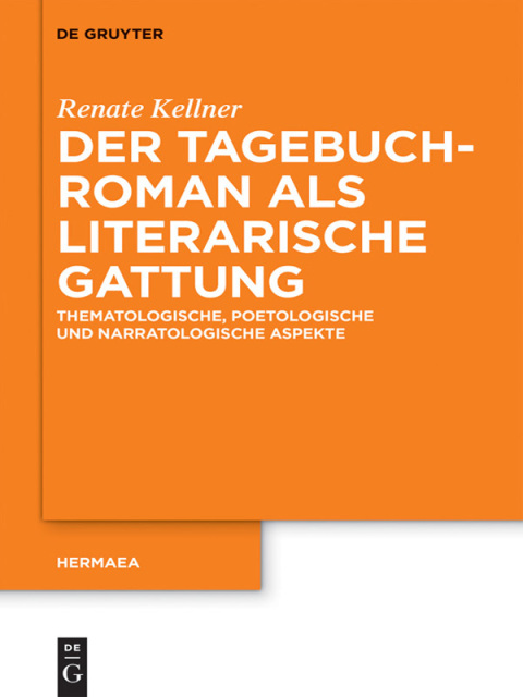 Cover image for book Der Tagebuchroman als literarische Gattung
