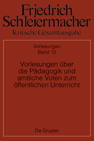 Vorlesungen über die Pädagogik und amtliche Voten zum öffentlichen Unterricht