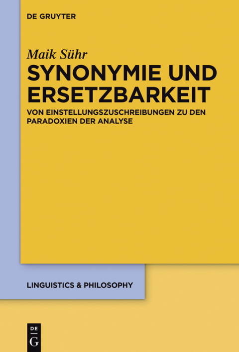 Cover image for book Synonymie und Ersetzbarkeit