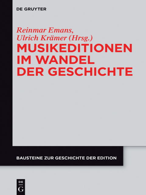 Cover image for book Musikeditionen im Wandel der Geschichte