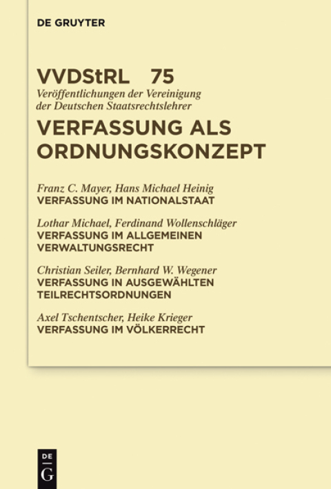 Cover image for book Verfassung als Ordnungskonzept