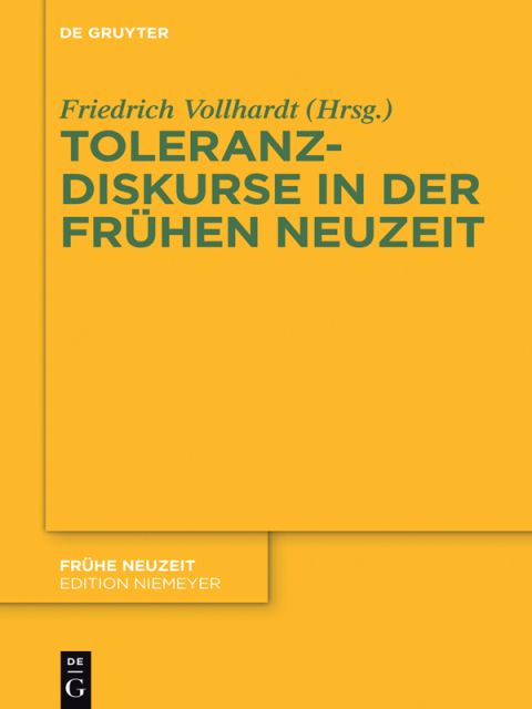 Cover image for book Toleranzdiskurse in der Frühen Neuzeit