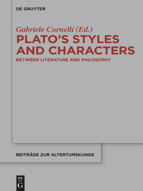Cover image for book Plato’s Styles and Characters