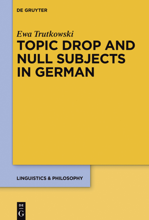 Cover image for book Topic Drop and Null Subjects in German