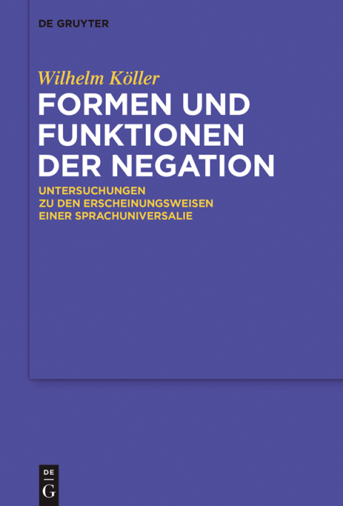 Cover image for book Formen und Funktionen der Negation