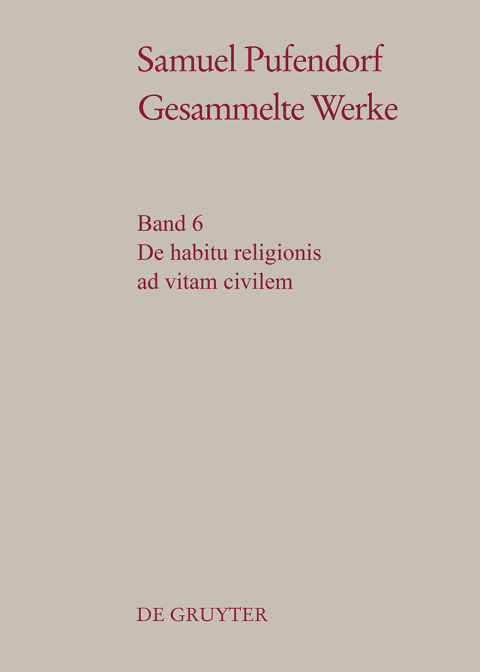 Cover image for book De habitu religionis ad vitam civilem