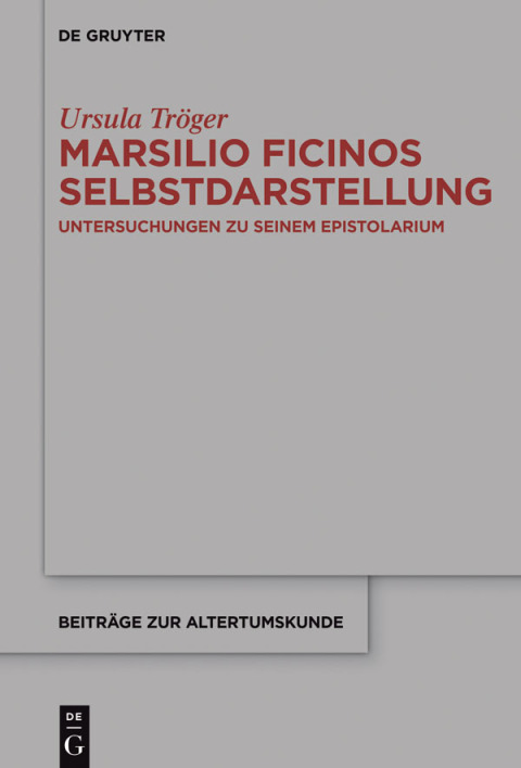 Cover image for book Marsilio Ficinos Selbstdarstellung