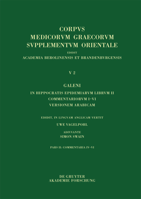 Cover image for book Galeni in Hippocratis Epidemiarum librum II commentariorum IV-VI versio Arabica et indices