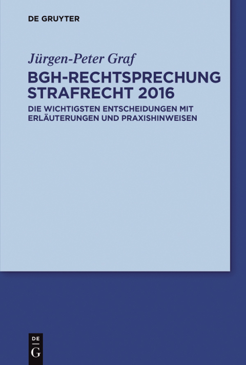 Cover image for book BGH-Rechtsprechung Strafrecht 2016