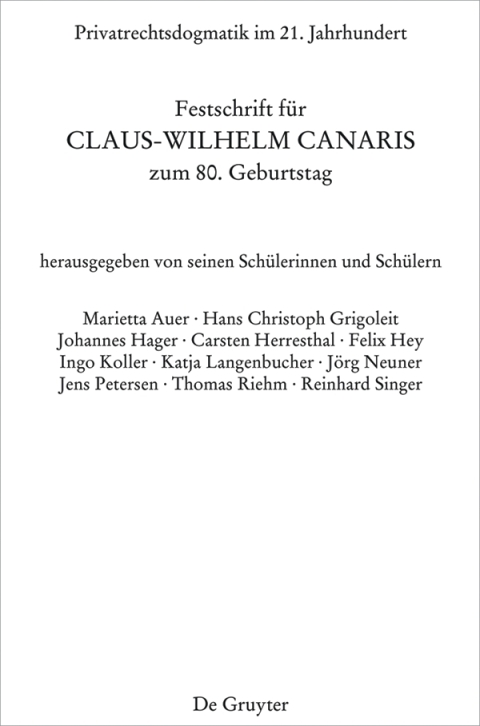 Cover image for book Privatrechtsdogmatik im 21. Jahrhundert