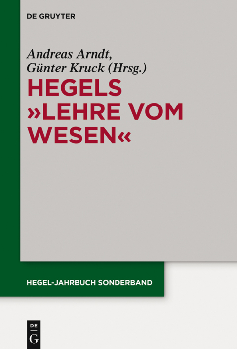 Cover image for book Hegels "Lehre vom Wesen"