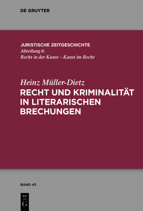 Cover image for book Recht und Kriminalität in literarischen Brechungen