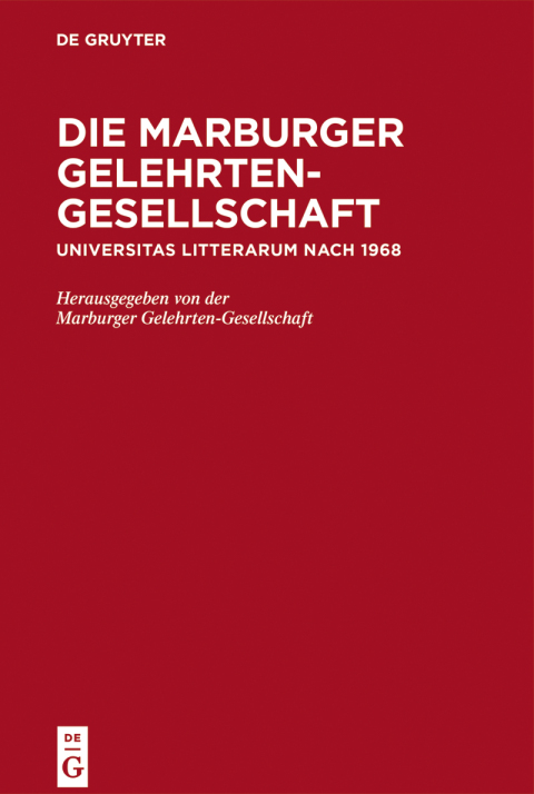 Cover image for book Die Marburger Gelehrten-Gesellschaft