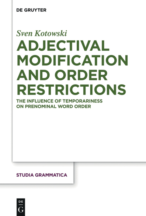 Cover image for book Adjectival Modification and Order Restrictions