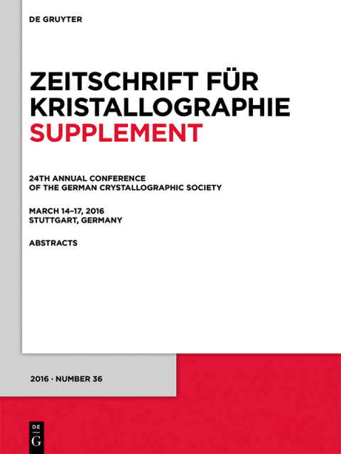 Cover image for book 24th Annual Conference of the German Crystallographic Society, March 14–17, 2016, Stuttgart, Germany