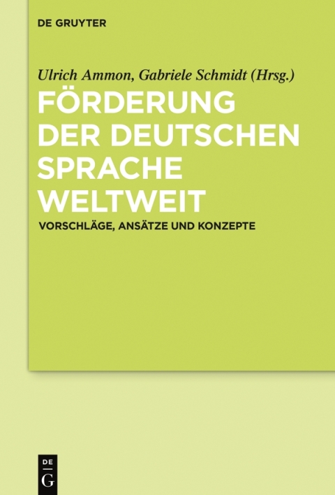 Cover image for book Förderung der deutschen Sprache weltweit