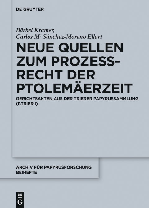 Cover image for book Neue Quellen zum Prozeßrecht der Ptolemäerzeit