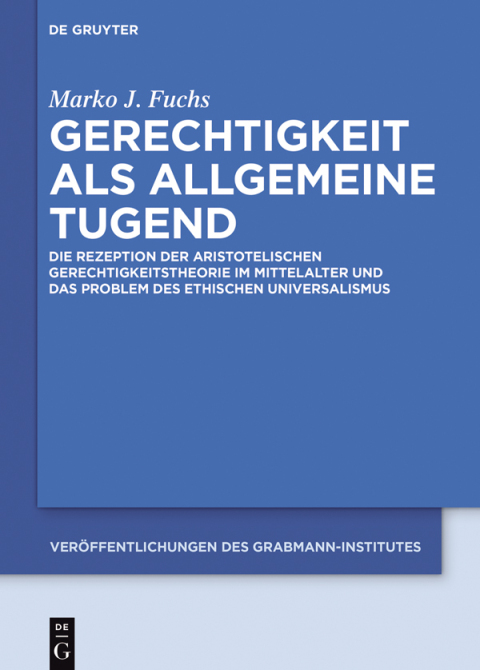 Cover image for book Gerechtigkeit als allgemeine Tugend