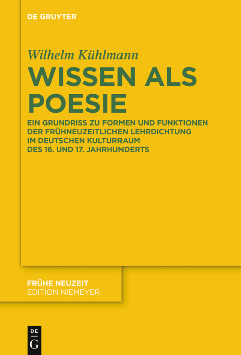 Cover image for book Wissen als Poesie