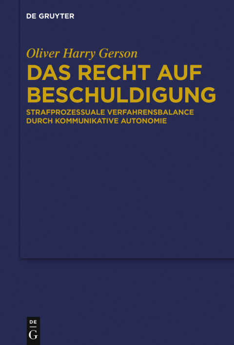 Cover image for book Das Recht auf Beschuldigung