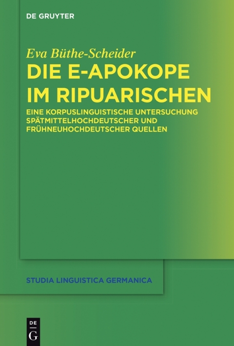 Cover image for book Die e-Apokope im Ripuarischen