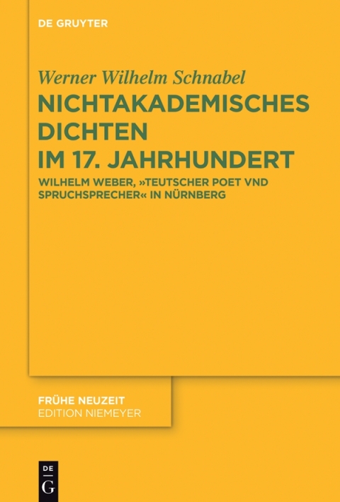 Cover image for book Nichtakademisches Dichten im 17. Jahrhundert