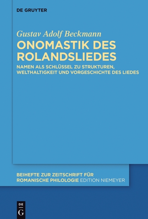 Cover image for book Onomastik des Rolandsliedes