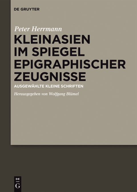 Cover image for book Kleinasien im Spiegel epigraphischer Zeugnisse
