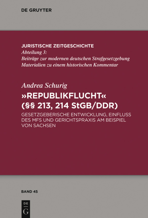 Cover image for book "Republikflucht" (§§ 213, 214 StGB/DDR)
