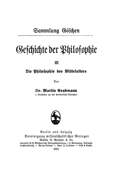 Cover image for book Die Philosophie des Mittelalters