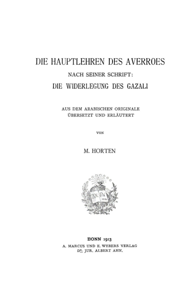 Die Hauptlehre des Averroes