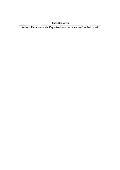 Cover image for book Andreas Hermes und die Organisationen der deutschen Landwirtschaft