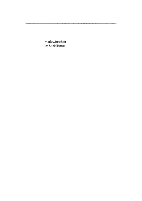 Cover image for book Marktwirtschaft im Sozialismus