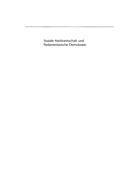 Cover image for book Soziale Marktwirtschaft und Parlamentarische Demokratie