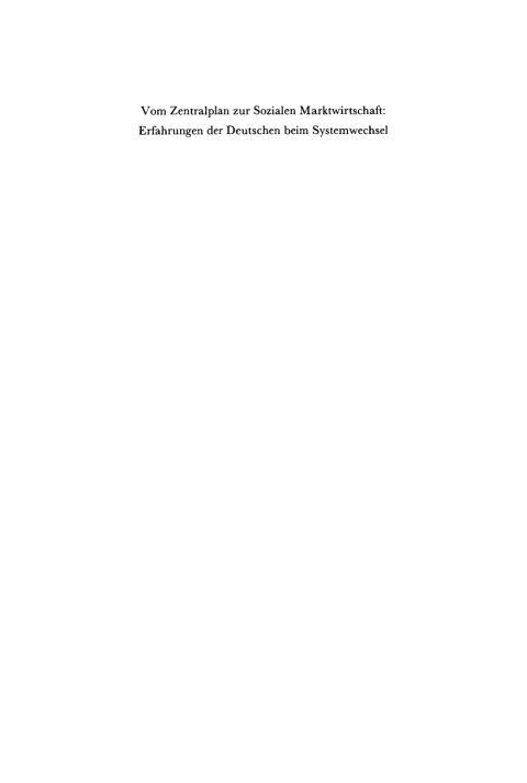 Cover image for book Vom Zentralplan zur Sozialen Marktwirtschaft