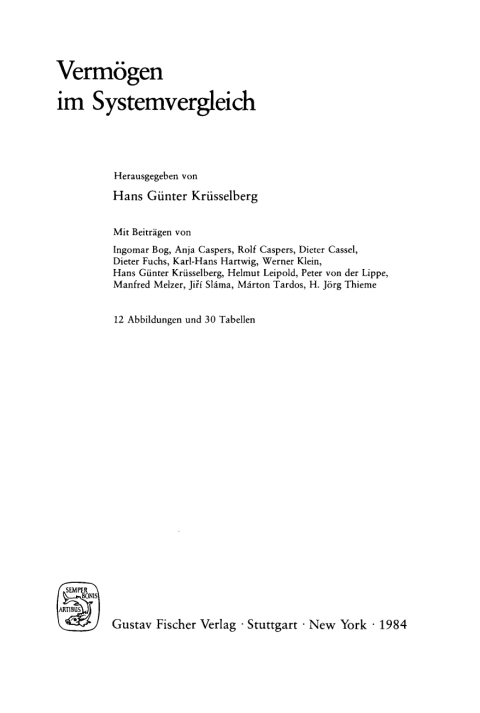 Cover image for book Vermögen im Systemvergleich