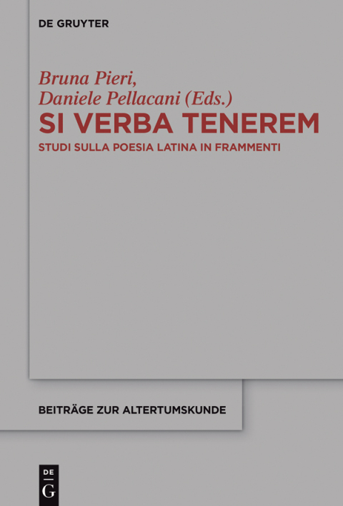 Cover image for book Si verba tenerem